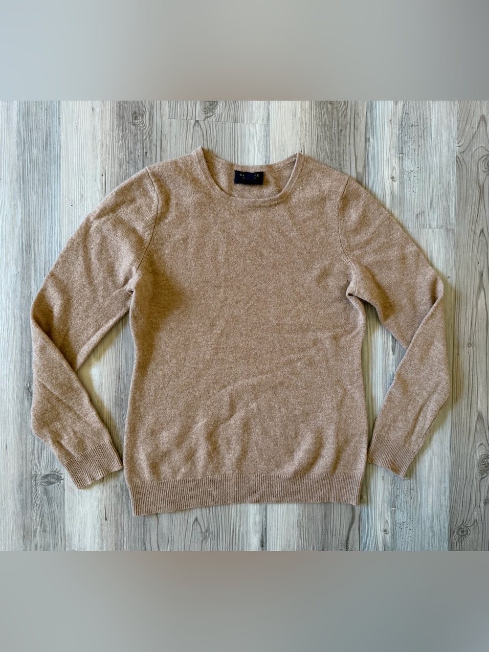 Women’s Charter Club 100% Brown Tan Cashmere Crew Neck Sweater Small S